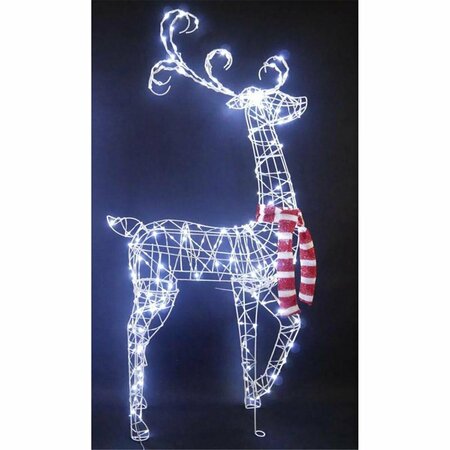 GOLDENGIFTS 50 in. LED Ornate Wire Buck Yard Decor Cool White GO2743154